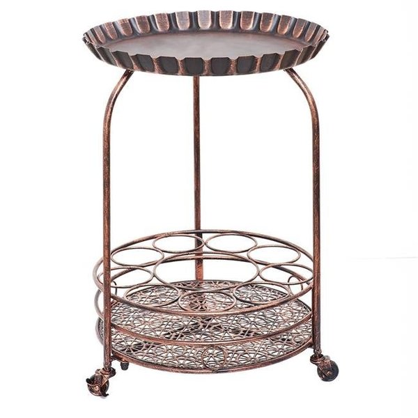 Old Dutch International Old Dutch International 615BC Pop Wine and Serving Cart  Antique Copper - 17 x 17 x 25.5 in. 615BC